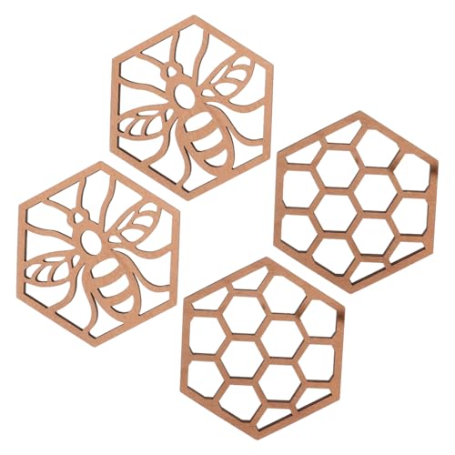 PEPLAYTAL 4pcs Wabenholz Für Holzunterhalter Und Hängende Ornamente Einzigartige Bienenstockdekor Für Bienenpartyzubehör Und Couchtisch von PEPLAYTAL