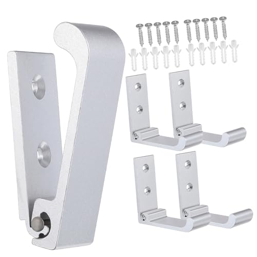 PEPLAYTAL 5 Stück Aluminiumlegierung Wandhaken Teilig Faltbar mit Schrauben Platzsparende Schwere Wandhaken für Bad Küche Garage zur Einfachen Montage von PEPLAYTAL