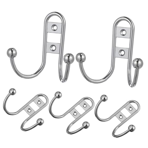 PEPLAYTAL 5 Stück Europäischer Doppel Wandhaken aus Zinklegierung Teiliges Kompakt und Robust Vielseitig für Garderobe Schlüssel Taschen Einfache Montage an Wand Tür oder Schrank PEPLAYTAL 5 Stück Europäischer Doppel Wandhaken aus Zinklegierung Teiliges Kompakt und Robust Vielseitig für Garderobe Schlüssel Taschen Einfache Montage an Wand Tür oder Schrank von PEPLAYTAL