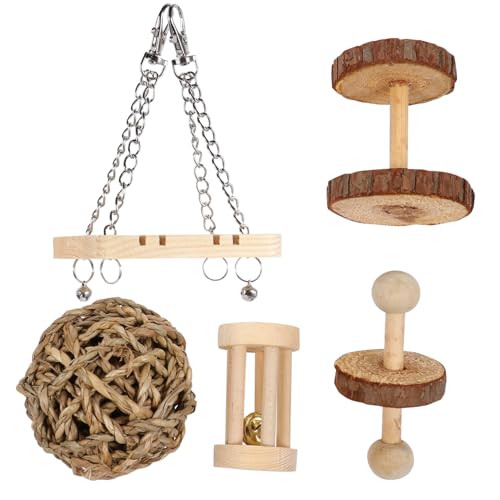PEPLAYTAL 5 Stück Holz Kauspielzeug für Hamster Kleintiere Langlebiges Beißspielzeug Fördert Zahngesundheit und Beschäftigung für Meerschweinchen Chinchillas Kleine Nager von PEPLAYTAL