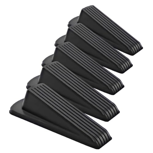 PEPLAYTAL 5 Stück Teiliges Türstopper Gummi mit Rutschfester Abgeschrägter Basis für Sicheren Halt Flexibel und Geräuschdämpfend Geeignet für Zuhause Büro und Schule Schwarz von PEPLAYTAL