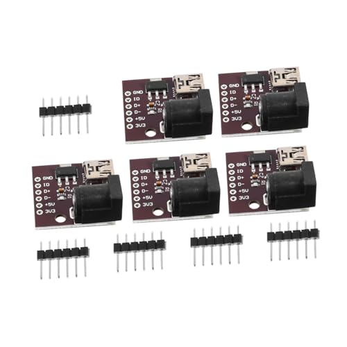 PEPLAYTAL 5 Stück Teiliges USB Power Mini USB Ladeanschluss mit Überlastschutz Energiesparend Einfache Installation Kompatibel für Stromversorgung und Ladegeräte von PEPLAYTAL
