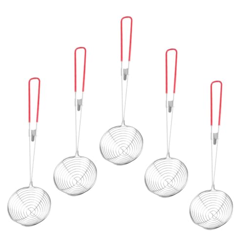 PEPLAYTAL 5Stücke Kolander Multifunktionale Löffel für Perlenmilchtee Pommes Nudeln Hitzebeständig für Küche Restaurant Hot Pot von PEPLAYTAL