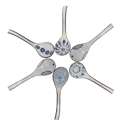 PEPLAYTAL 6 Stück Teiliges Asiatische Keramik suppenlöffel mit Langem Stiel Großes Porzellan design für Suppe Dumplings Stilvolle Dinnerlöffel für Zuhause und PEPLAYTAL 6 Stück Teiliges Asiatische Keramik suppenlöffel mit Langem Stiel Großes Porzellan design für Suppe Dumplings Stilvolle Dinnerlöffel für Zuhause und von PEPLAYTAL