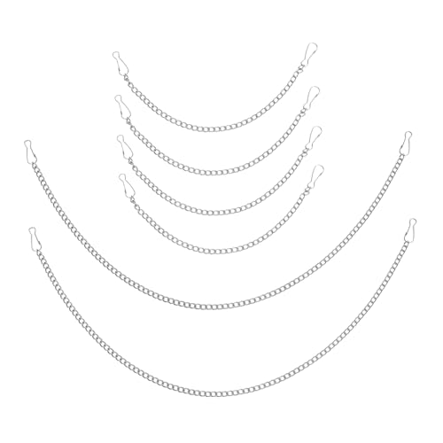 PEPLAYTAL 6 Stück Teiliges Aufhängungsketten mit Karabinerverschlüssen Robuste Eisenketten in Silber und Lange Wandketten für Bilder Plakate und Dekoration im Zuhause von PEPLAYTAL