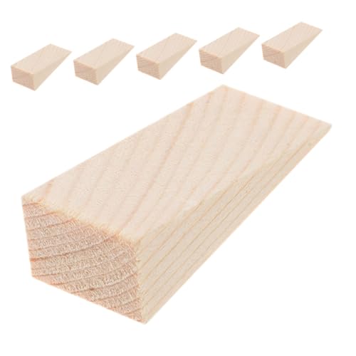 PEPLAYTAL 6 Stück Teiliges Dreieckige Holzkeile mit Rutschfester Chevron Oberfläche Langlebige Türstopper aus Holz für Sichere Türfixierung im Büro und Zuhause von PEPLAYTAL