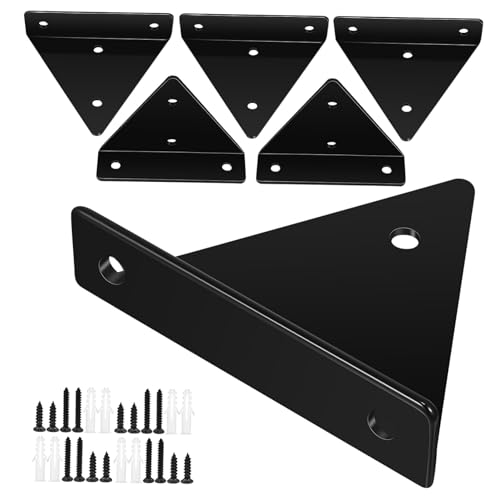 PEPLAYTAL 6 Stück Teiliges Metall Regalhalterungen Unsichtbare Dreieck Wandhalter Regalträger für Schwebende Ablagen Stabile Schwerlast Winkelverbinder für Platzsparende Wandmontage von PEPLAYTAL
