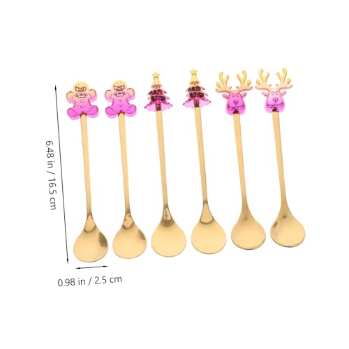 PEPLAYTAL 6 Stück Teiliges Set Weihnachts Dessertlöffel mit Langem Stiel Festliche Teelöffel für Kaffee Gewürze und Teeparty Stilvolles in Gold Grüner Box für Damen PEPLAYTAL 6 Stück Teiliges Set Weihnachts Dessertlöffel mit Langem Stiel Festliche Teelöffel für Kaffee Gewürze und Teeparty Stilvolles in Gold Grüner Box für Damen von PEPLAYTAL