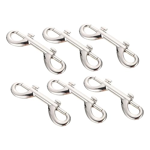 PEPLAYTAL 6 Stück Teiliges Snap Hooks für Hundeleinen Robuste Doppelkopf Karabiner mit Federöffnung Vielseitige Karabiner für Hundehalsband Taschenriemen und Gepäck Silber PEPLAYTAL 6 Stück Teiliges Snap Hooks für Hundeleinen Robuste Doppelkopf Karabiner mit Federöffnung Vielseitige Karabiner für Hundehalsband Taschenriemen und Gepäck Silber von PEPLAYTAL