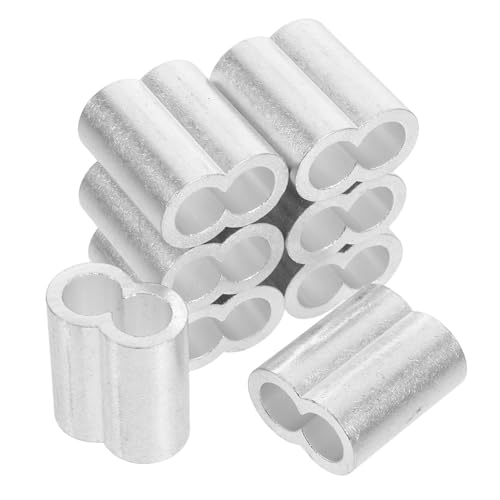 PEPLAYTAL 8 Stück Teiliges Aluminium Crimp Sleeve mit Doppelöffnung Robuste Drahtseil Presshülsen für Sichere Kabelbefestigung Langlebig Leicht Vielseitig Einsetzbar bei Kabelpressungen von PEPLAYTAL