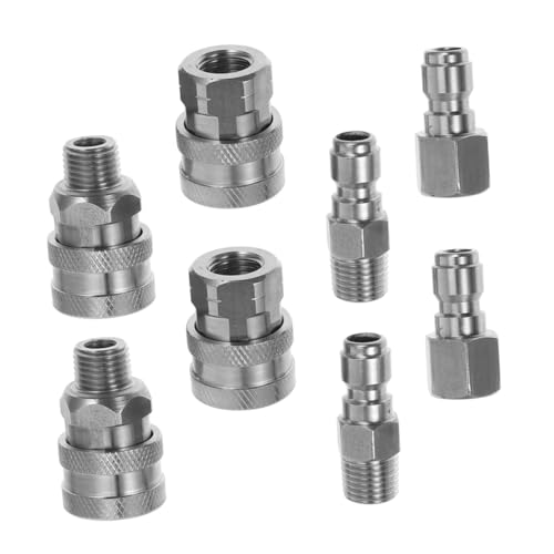 PEPLAYTAL 8 Stück Teiliges Edelstahl Adapter Set Schnellkupplung Hochdruck Wasserpistole Anschluss Innen Außengewinde Hydraulik Kupplungen für Reinigungsgeräte PEPLAYTAL 8 Stück Teiliges Edelstahl Adapter Set Schnellkupplung Hochdruck Wasserpistole Anschluss Innen Außengewinde Hydraulik Kupplungen für Reinigungsgeräte von PEPLAYTAL