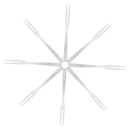 PEPLAYTAL 8 Stück Teiliges Edelstahl Obstgabel Kleine Dessertgabeln Robuste Vorspeisengabeln für Früchte Salat Snacks Langlebig und Vielseitig für Haushalt und Partys von PEPLAYTAL