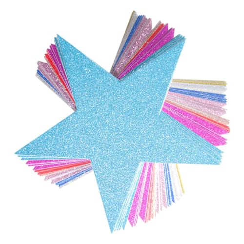 PEPLAYTAL 80 Stück Teiliges Glitzer Papier Fünf Zackiger Stern Bunte Geburtstagsdeko Klassenzimmer und Schaufenster Dekoration Sicheres Papiermaterial Vielseitige Party und von PEPLAYTAL