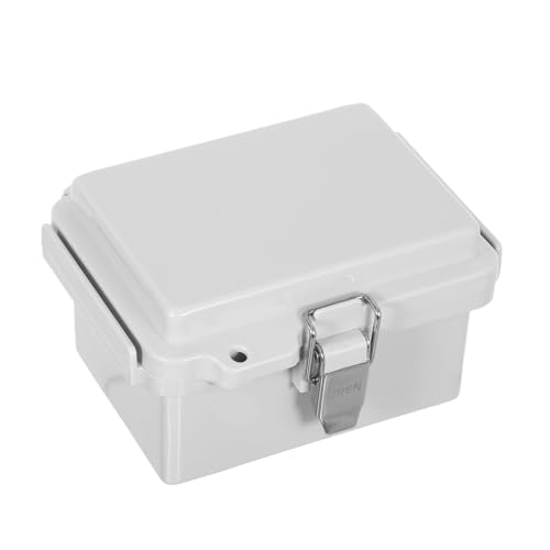 PEPLAYTAL Abs Verteilerkasten mit Edelstahlriegel und Klappdeckel Wasserdichte Anschlussdose für Außenbereich Robuste Abs Elektronikgehäusebox Vielseitig für Beleuchtung Solar und DIY von PEPLAYTAL