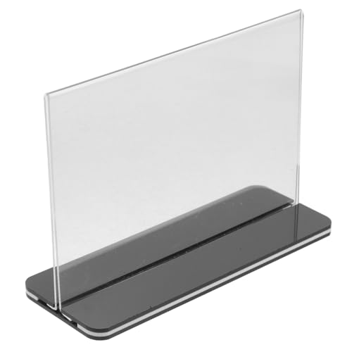 PEPLAYTAL Acryl Tischaufsteller Transparent Querformat mit Ziehfunktion Eleganter und Stabiler Desktop Display Sign Holder für Menükarten Visitenkarten und Werbeflyer Vielseitig Einsetzbar von PEPLAYTAL
