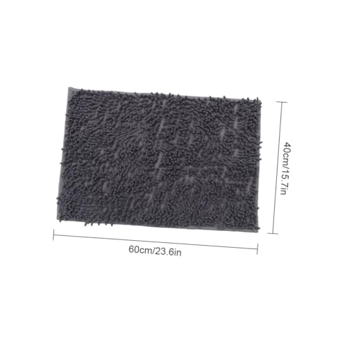 PEPLAYTAL Badematte Chenille Dunkelgrau rutschfest Wasserabsorbierend Weicher Badezimmerteppich mit Rutschfester Unterseite für Küche Bad Türmatte von PEPLAYTAL