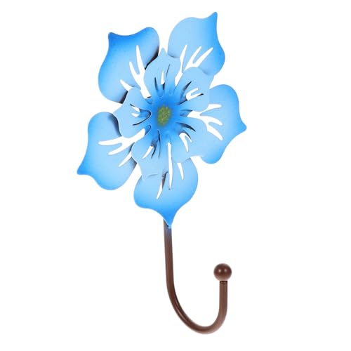 PEPLAYTAL Blauer Wandhaken aus stabilem Metall Dekorativer Blumenform Garderobenhaken Platzsparender Kleiderhaken für Flur Küche Bad Einfach zu montierender Schlüssel und Mäntelhalter PEPLAYTAL Blauer Wandhaken aus stabilem Metall Dekorativer Blumenform Garderobenhaken Platzsparender Kleiderhaken für Flur Küche Bad Einfach zu montierender Schlüssel und Mäntelhalter von PEPLAYTAL