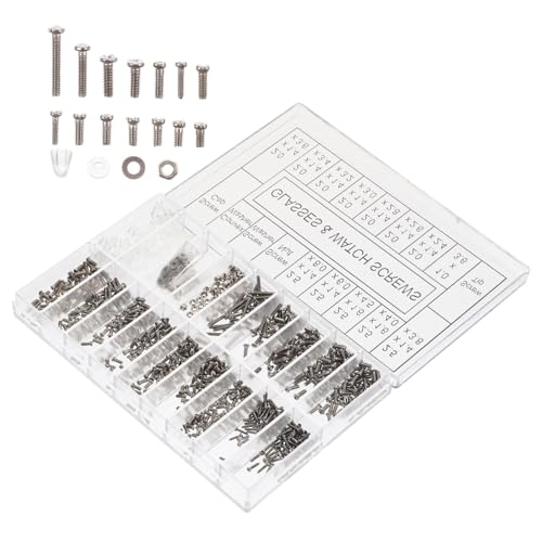PEPLAYTAL Brillenschrauben aus Metall mit Aufbewahrungsbox Vielseitiges Reparaturkit für Sonnenbrillen und Brillen Kleine Schrauben für Nasenpads und Bügelmontage Tragbar und Langlebig von PEPLAYTAL