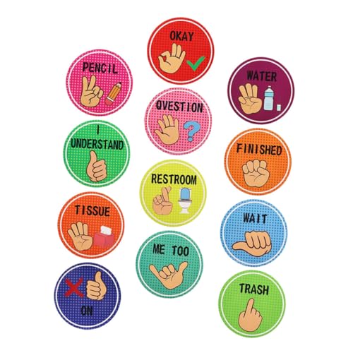 PEPLAYTAL Bunte Handzeichen Poster Klassenzimmer Boho Signale für Lehrer Schüler Nonverbale Kommunikation Kindergarten Grundschule Dekoration von PEPLAYTAL
