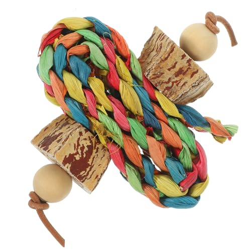 PEPLAYTAL Buntes Papageien kauspielzeug aus Robustem Holz Beißfestes Vogelspielzeug zum Aufhängen Geeignet für Wellensittiche Nymphensittiche und Andere Vogelarten Fördert Beschäftigung und von PEPLAYTAL