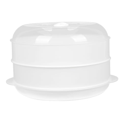 PEPLAYTAL Doppelstöckiger Mikrowellen Dampfgarer mit Deckel Bpa Frei Praktischem Griff Hitzebeständig für Gemüse Babynahrung und Vielseitiges Kochen Küche von PEPLAYTAL