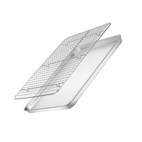 PEPLAYTAL Edelstahl Backblech mit Abkühlgitter Rostfrei Hitzebeständig Spülmaschinenfest Vielseitig für Backen Braten Kühlen und Servieren Küche PEPLAYTAL Edelstahl Backblech mit Abkühlgitter Rostfrei Hitzebeständig Spülmaschinenfest Vielseitig für Backen Braten Kühlen und Servieren Küche von PEPLAYTAL