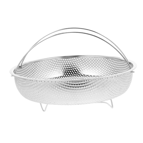 PEPLAYTAL Edelstahl Dampfgarer Korb mit Löchern Langlebiger Steaming Basket für Gemüse Reis Meeresfrüchte Schonendes Dämpfen Leicht zu Reinigen für Haushalt und Restaurant von PEPLAYTAL