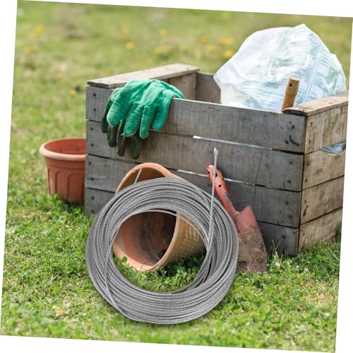 PEPLAYTAL Edelstahl Drahtseil mit Rostfreiem Seilspannschloss und Kabelschellen Robustes Drahtseil Kit für Outdoor Lichtaufhängung Geländer Gardinen und Garteninstallationen Einfache PEPLAYTAL Edelstahl Drahtseil mit Rostfreiem Seilspannschloss und Kabelschellen Robustes Drahtseil Kit für Outdoor Lichtaufhängung Geländer Gardinen und Garteninstallationen Einfache von PEPLAYTAL