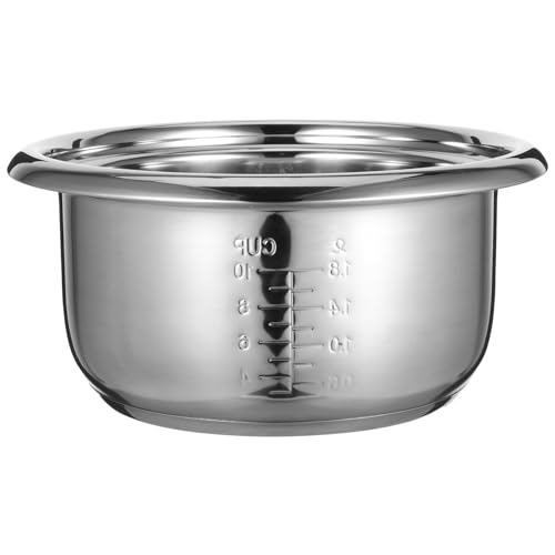 PEPLAYTAL Edelstahl Reiskocher Innentopf Ersatzteil mit Antihaftbeschichtung Gleichmäßige Hitzeverteilung Zeitsparend Kompatibel mit Elektrischen Reiskochern für Einfache Reinigung von PEPLAYTAL