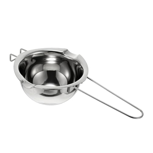 PEPLAYTAL Edelstahl Schokoladen Schmelztiegel mit Langem Griff Rostbeständig Hitzestabiler Butter und Wachs Schmelztopf für Backen und Süßigkeiten Praktischer Schokoladenfondue Topf von PEPLAYTAL