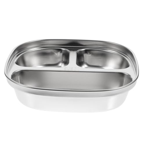 PEPLAYTAL Edelstahl Speiseteller mit Fächern Langlebige Servierplatte für Stapelbar und Platzsparend Sichere Materialqualität für Vielseitige Nutzung Am Esstisch Wiederverwendbar von PEPLAYTAL