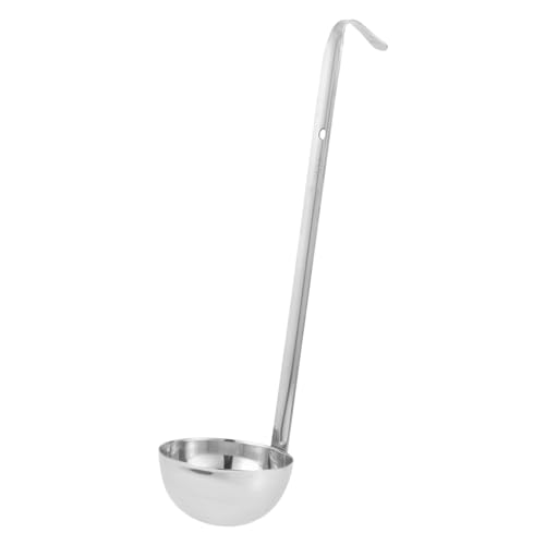 PEPLAYTAL Edelstahl Suppenkelle mit Langem Hakengriff Glatte Oberfläche Antihaftbeschichtet Spülmaschinenfest für Restaurant Catering Buffet und Partyservice von PEPLAYTAL