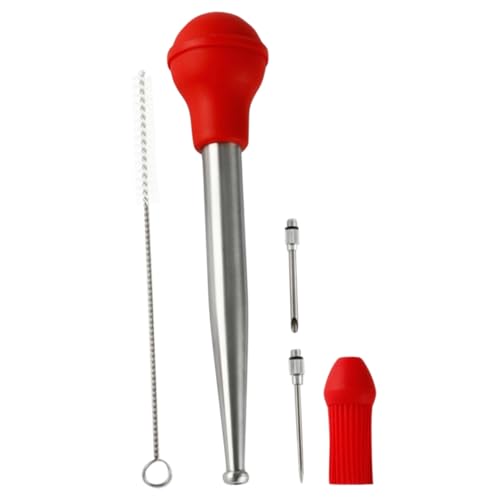 PEPLAYTAL Edelstahl Turkey Baster mit Lebensmittelechter Silikonbirne Marinadenspritze für Grill Braten Rostfrei Scharfe für Tiefes Marinieren Bbq Gewürz Rot Teilig PEPLAYTAL Edelstahl Turkey Baster mit Lebensmittelechter Silikonbirne Marinadenspritze für Grill Braten Rostfrei Scharfe für Tiefes Marinieren Bbq Gewürz Rot Teilig von PEPLAYTAL
