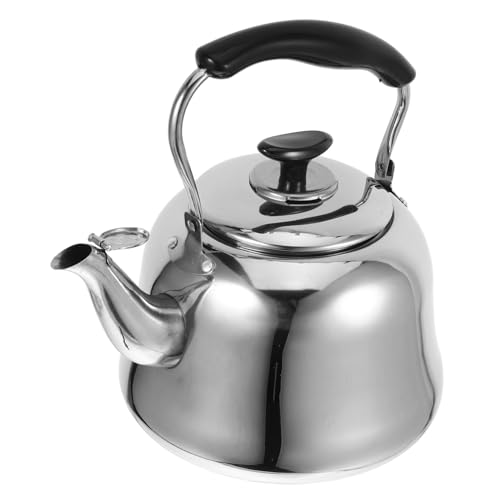 PEPLAYTAL Edelstahl Whistling Teakettle Wasserkessel mit Ergonomischem Griff Hitzebeständig Korrosionsresistent für Induktionsherde Geeignet Automatisches Signalton bei Energiesparend von PEPLAYTAL