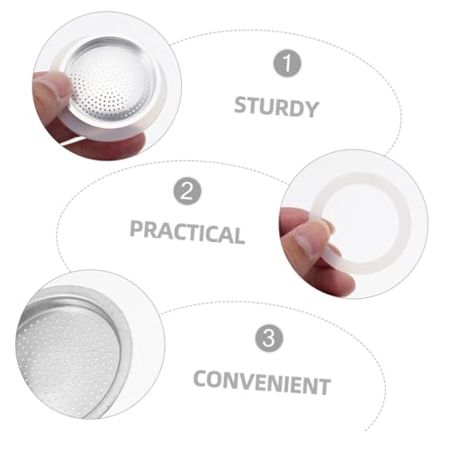 PEPLAYTAL Espressokanne Zubehör Teiliges Dichtungsringe aus Lebensmittelechtem Silikon mit Aluminiumfilter für Mokkakanne Flexible Langlebige Kaffeekannen Dichtung für Kleine PEPLAYTAL Espressokanne Zubehör Teiliges Dichtungsringe aus Lebensmittelechtem Silikon mit Aluminiumfilter für Mokkakanne Flexible Langlebige Kaffeekannen Dichtung für Kleine von PEPLAYTAL