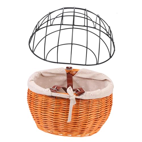 PEPLAYTAL Fahrradkorb aus Premium Rattan mit Abnehmbarem Metall Deckel Großer Kapazität Vielseitiger Frontkorb für Haustiere und Einkäufe Wetterfestes Robustes Material PEPLAYTAL Fahrradkorb aus Premium Rattan mit Abnehmbarem Metall Deckel Großer Kapazität Vielseitiger Frontkorb für Haustiere und Einkäufe Wetterfestes Robustes Material von PEPLAYTAL