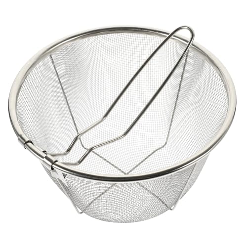 PEPLAYTAL Faltbarer Frittierkorb aus Praktischer Kochtopf Sieb für Snacks Pommes Frites und Hähnchen Hochwertige Verarbeitung Schnelles Abtropfen für Fritteuse von PEPLAYTAL