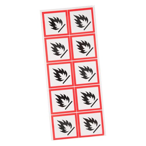 PEPLAYTAL Flammbares Flüssigkeit Warnschild Selbstklebend Teiliges PVC Hinweis für Büro Schule Wald und Bereiche von PEPLAYTAL