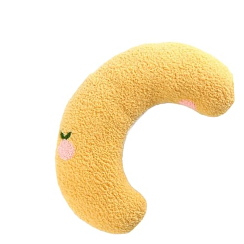 PEPLAYTAL Flauschiges Kuschelkissen Katzen U förmiges Kissen für Kätzchen und Katzen Waschbar Gelb Unterstützend für Nackenkomfort Langlebig und Pflegeleicht für Zuhause von PEPLAYTAL