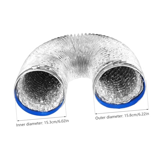 PEPLAYTAL Flexible Trocknerentlüftungsschlauch Aluminiumfolie mit Klebeband und Verstellbaren Schlauchklemmen Hitzebeständig Installieren Langlebig für Luftabzug und Abluftsysteme von PEPLAYTAL