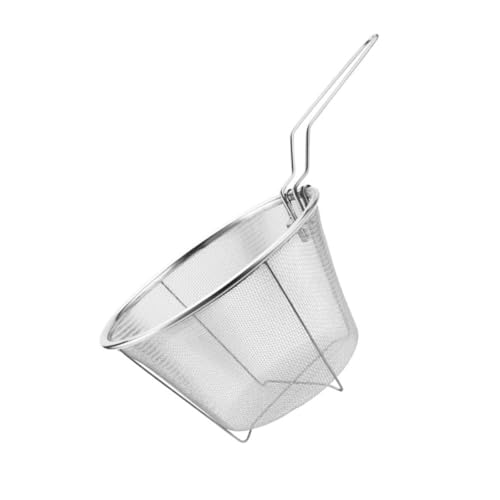 PEPLAYTAL Frittierkorb Faltbar mit Hitzebeständigem Griff Wiederverwendbarer Deep Fry Basket zum Abtropfen von Frittiertem und Geflügel Langlebiges Küchenutensil für Sicheres Braten von PEPLAYTAL