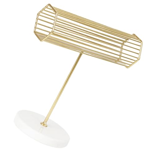 PEPLAYTAL Goldener Schmuck organizer mit Marmorfuß Multifunktionaler Metallständer für Uhren Armbänder Halsketten und Haargummis Eleganter Schmuckhalter für Schminktisch und Aufbewahrung von PEPLAYTAL