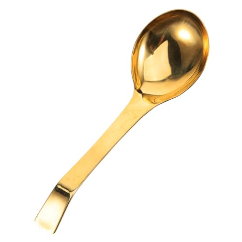 PEPLAYTAL Große Suppenkelle aus Massivem Messing Dickwandig Ergonomischer Langer Griff Hitzebeständig Vielseitig für Suppen und Soßen mit Aufhängeöffnung Robust und Rostfrei für Küche von PEPLAYTAL