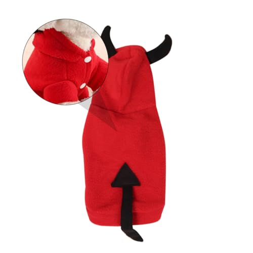 PEPLAYTAL Halloween Hunde Kostüm Teufelsform Haustiermantel für Welpen Party Verkleidung Langlebiger Hundemantel mit Einzigartigem Design für Aufnahmen und Festtage PEPLAYTAL Halloween Hunde Kostüm Teufelsform Haustiermantel für Welpen Party Verkleidung Langlebiger Hundemantel mit Einzigartigem Design für Aufnahmen und Festtage von PEPLAYTAL