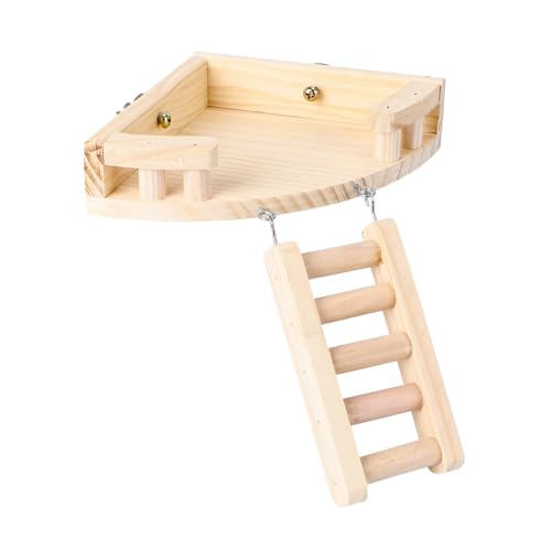 PEPLAYTAL Hamster Kletterleiter aus Holz Mini Spielplatz für Kleine Haustiere Stabile Leiter mit Plattform Geeignet für Hamster Mäuse und Vögel Einfach im Käfig zu Installieren Dekoratives PEPLAYTAL Hamster Kletterleiter aus Holz Mini Spielplatz für Kleine Haustiere Stabile Leiter mit Plattform Geeignet für Hamster Mäuse und Vögel Einfach im Käfig zu Installieren Dekoratives von PEPLAYTAL