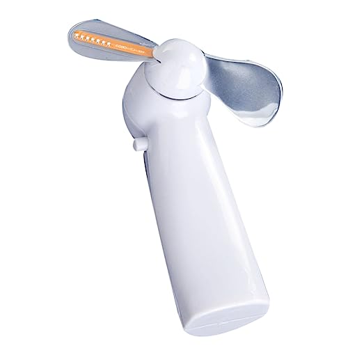 PEPLAYTAL Handlicher Mini Weiß mit LED Licht Tragbar und Vielseitig für Büro Zuhause und Unterwegs Kleiner Tischventilator aus Langlebigem Kunststoff ohne Batterie Sommeraccessoire von PEPLAYTAL