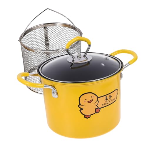 PEPLAYTAL Haushaltsfritteuse mit Frittierkorb Antihaft Beschichteter Multifunktionaler Topf für Fettarmes Frittieren Ergonomischer Griff Hitzebeständig zum Frittieren von Gemüse Fisch von PEPLAYTAL