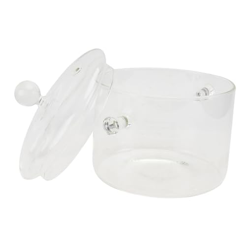 PEPLAYTAL Hitzebeständige Glasschale mit Deckel Doppelseitige Griffe Transparenter Haushaltskochtopf für Ofen und Nudeln Lebensmittelechtes Glas Spülmaschinenfest Bruchsicher von PEPLAYTAL