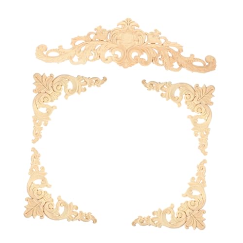 PEPLAYTAL Holz Geschnitzte Möbelapplikation Natürliche Holzdeko für Schrank Tür Bett Wohnzimmer Europäischer Stil Feine Verarbeitung und Einfache Montage von PEPLAYTAL