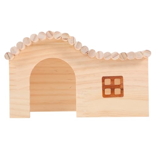 PEPLAYTAL Holz Hamster Versteck Haus Mittelgroß Natürliches Holz Versteck Für Meerschweinchen Hamster Igel Mäuse Multifunktional Rückzugsort Leicht Zu Reinigen Platzsparend von PEPLAYTAL